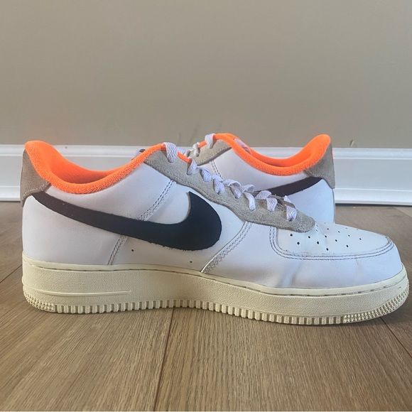 Nike Air Force 1 ‘07 LV8 Hoops Shoes White Coconut Milk Orange Men’s Size 11 - Picture 5 of 11
